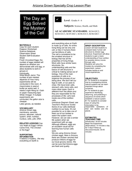 The Day an Egg Solved the Mystery of the Cell Science Notebook Observation Sheet Technician's Name
