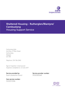 Rutherglen/Blantyre/ Cambuslang Housing Support Service