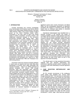 Synoptic Environments and Convective Modes Associated with Significant Tornadoes in the Contiguous United States