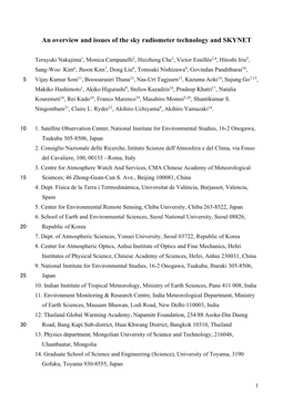 An Overview and Issues of the Sky Radiometer Technology and SKYNET