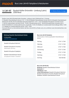 Bus Linie LM-45 Fahrpläne & Netzkarten
