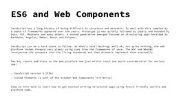 ES6 and Web Components