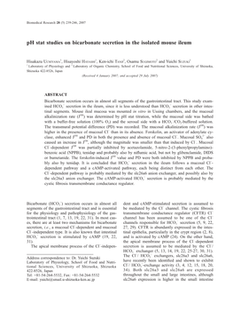 Ph Stat Studies on Bicarbonate Secretion in the Isolated Mouse Ileum