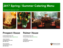 2017 Spring / Summer Catering Menu