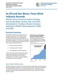 As Oil and Gas Wane, Texas Wind Industry Ascends