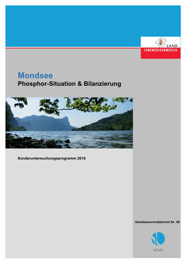 Mondsee Phosphor-Situation & Bilanzierung