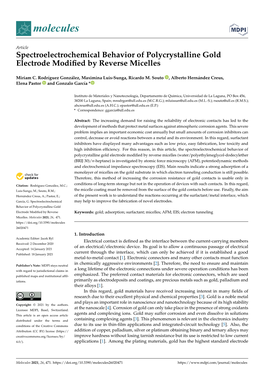 Spectroelectrochemical Behavior of Polycrystalline Gold Electrode Modified by Reverse Micelles