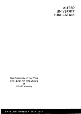 Alfred University Publication