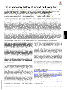 The Evolutionary History of Extinct and Living Lions