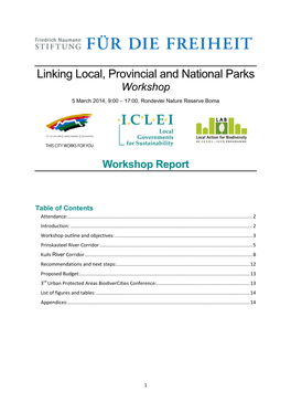 Linking Local, Provincial and National Parks Workshop