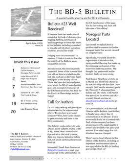 The BD-5 Bulletin April-June 2000