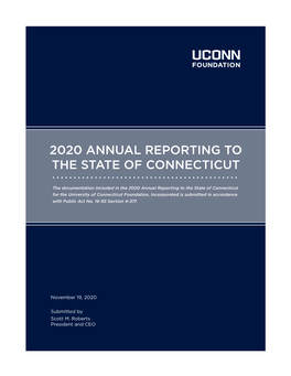 2020 Annual Reporting to the State of Connecticut