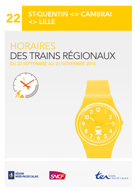 Horaires Des Trains Régionaux Du 22 Septembre Au 23 Novembre 2014