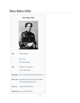 Mary Baker Eddy