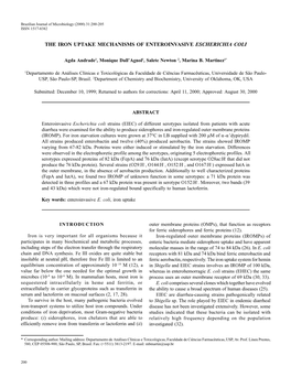 The Iron Uptake Mechanisms of Enteroinvasive Escherichia Coli