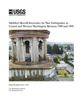 Modified Mercalli Intensities for Nine Earthquakes in Central and Western Washington Between 1989 and 1999