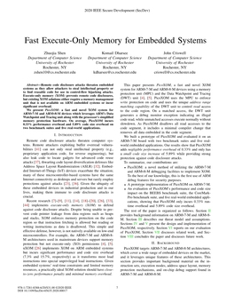 Fast Execute-Only Memory for Embedded Systems