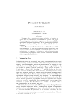 Probability for Linguists