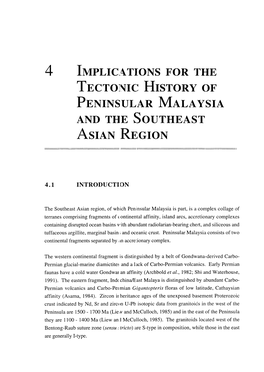 4 Implications for the Tectonic History of Peninsular Malaysia and the Southeast Asian Region