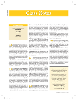 Class Notes Winter 2014