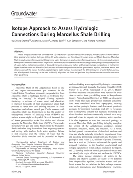 Isotope Approach to Assess Hydrologic Connections During