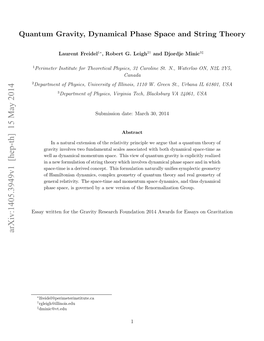 Quantum Gravity, Dynamical Phase Space and String Theory