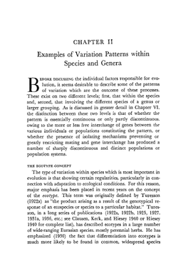 Chapter 2. Examples of Variation Patterns Within Species and Genera