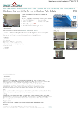 1 Bedroom Apartment / Flat for Rent in Khudiram Pally, Kolkata (P48073513)