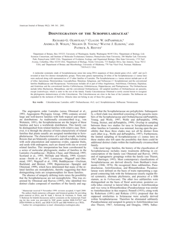 Disintegration of the Scrophulariaceae1