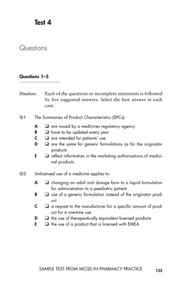 Test 4 Questions