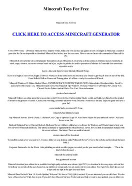 Minecraft Toys for Free
