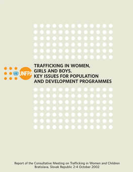 Trafficking in Women, Girls and Boys. Key Issues for Population and Development Programmes