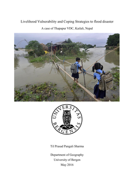 Livelihood Vulnerability and Adaptation Strategies to Flood Disaster