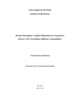 Universidade De São Paulo Instituto De Biociências Revisão Sistemática