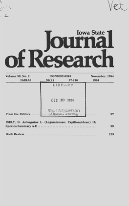 Oufiiil of Research Volume 59, No