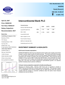 Intercontinental Bank PLC
