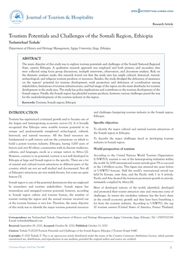 Tourism Potentials and Challenges of the Somali Region, Ethiopia