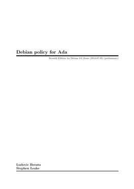 Debian Policy for Ada