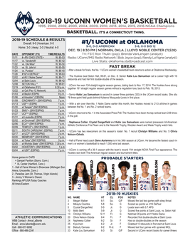 2018-19 Uconn Women's Basketball