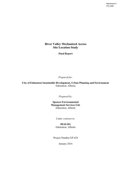 River Valley Mechanized Access Site Location Study