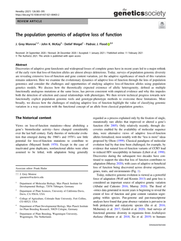 The Population Genomics of Adaptive Loss of Function