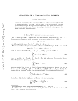 Arxiv:1510.03159V3 [Math.CO] 6 Aug 2016