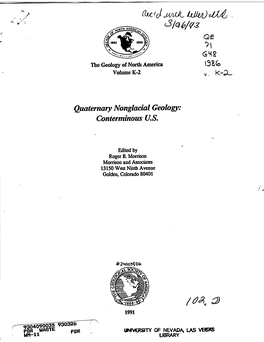 Quaternary Nonglacial Geology : Conterminous US