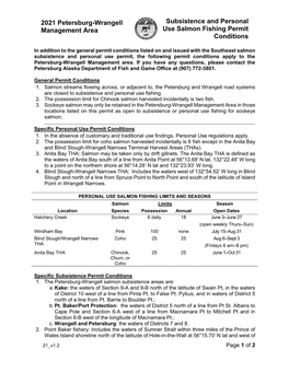 2021 Petersburg-Wrangell Management Area Subsistence And