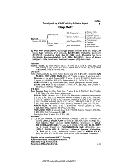 Fasig-Tipton Turf Dash S., CRC, $4,400)