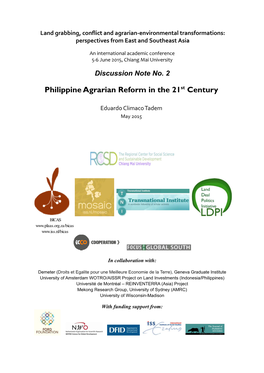 Philippine Agrarian Reform in the 21St Century