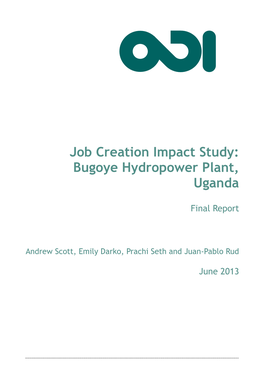 Job Creation Impact Study: Bugoye Hydropower Plant, Uganda