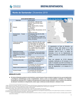 Norte De Santander | Diciembre 2019 Brie