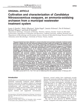 Cultivation and Characterization of Candidatus Nitrosocosmicus Exaquare, an Ammonia-Oxidizing Archaeon from a Municipal Wastewater Treatment System