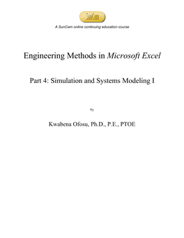 Engineering Methods in Microsoft Excel